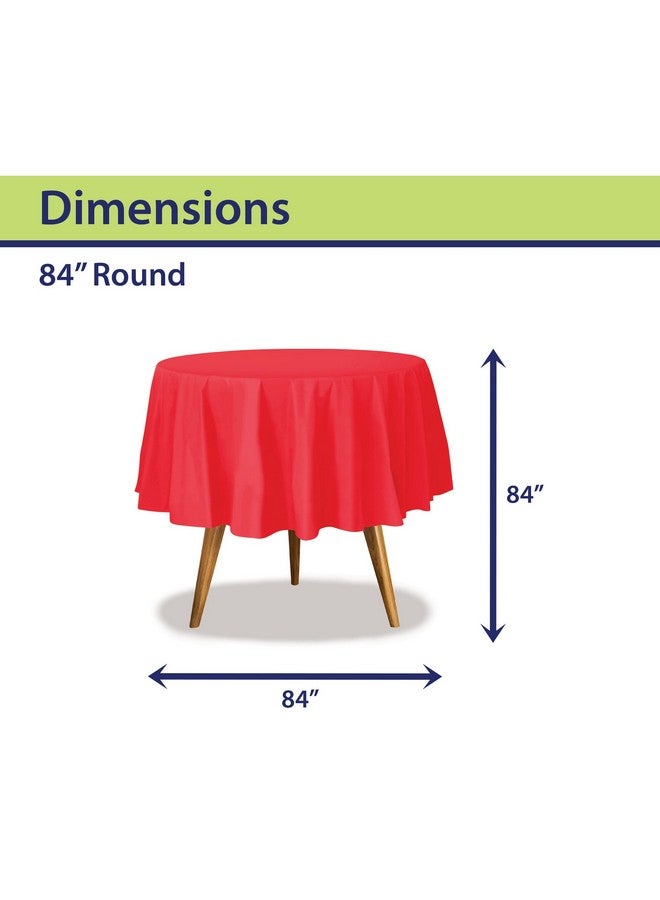 Party Dimensions Red Disposable Plastic Tablecloth for Round Tables (12 Pack) 84 inches Table Cloths for Parties, Events & Weddings, Indoors & Outdoors, Plastic Table Cover - Image 2