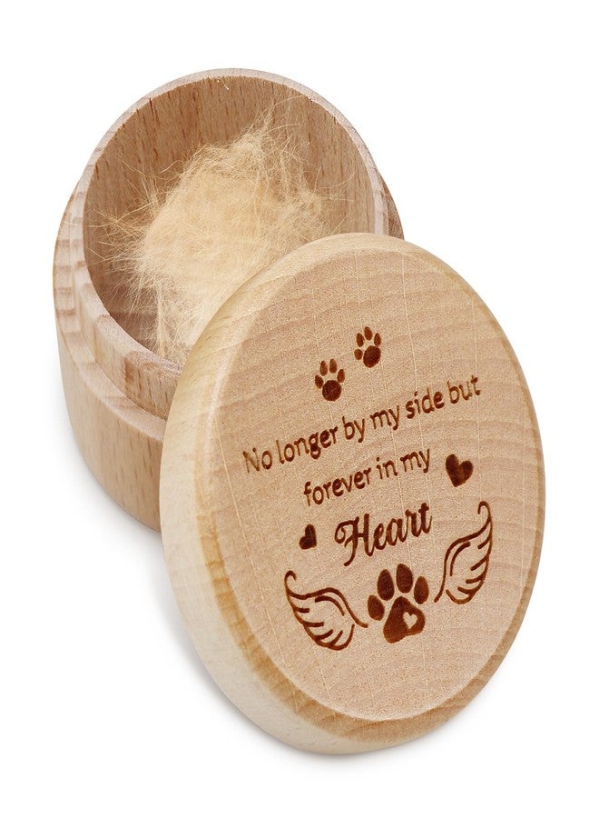 free-space Wooden Dog Memorial Box, Pet Keepsake Box with Pet Paw Engraving Tooth and Hair Case Urn Memorial Gift (no longer by my side forever in my heart) - Image 1