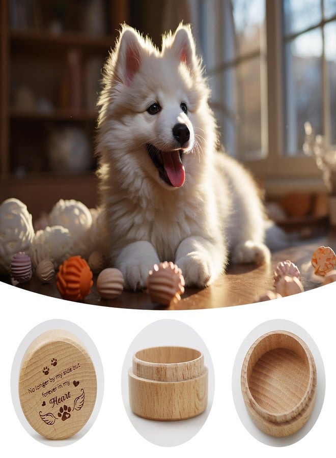 free-space Wooden Dog Memorial Box, Pet Keepsake Box with Pet Paw Engraving Tooth and Hair Case Urn Memorial Gift (no longer by my side forever in my heart) - Image 3