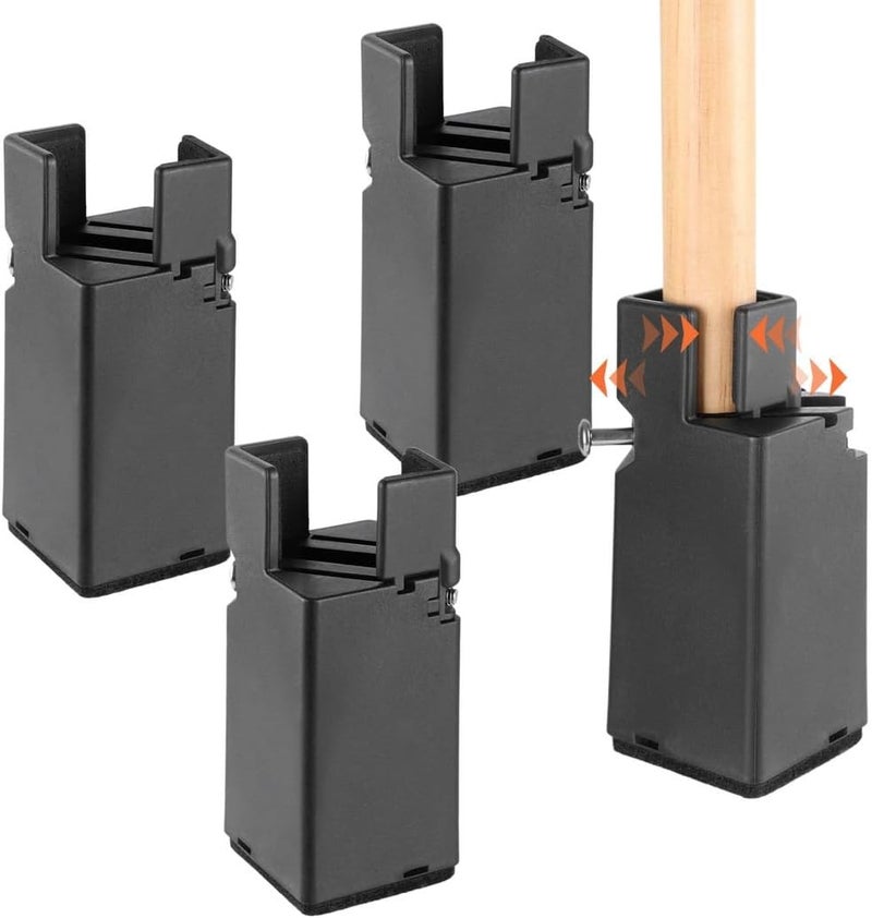 Height Extenders for Desk Table Couch Leg, Four Pcs Furniture Risers with Adjustable Screw Clamp, Bed Furniture Adjustable Risers - Image 1