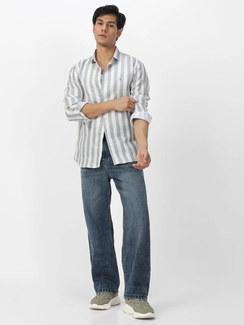 Urbano Fashion  Urbano Fashion Men's Blue Loose Baggy Fit Washed Jeans Non-Stretchable  | Best Price UAE