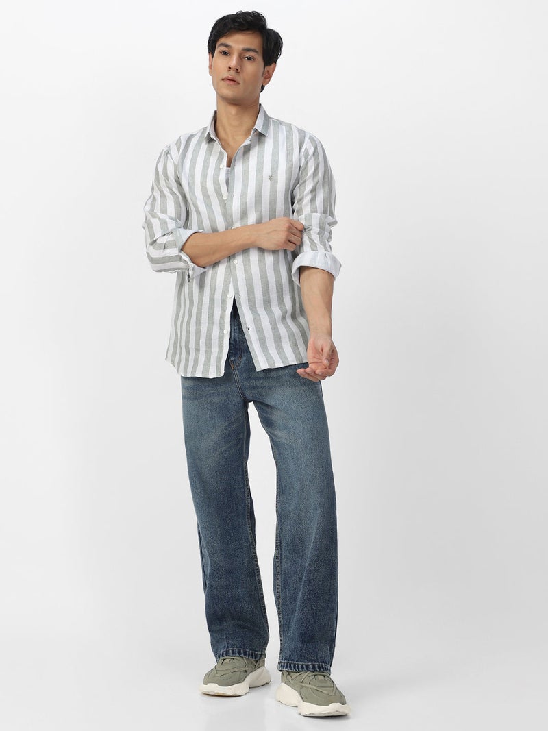 Urbano Fashion Men's Blue Loose Baggy Fit Washed Jeans Non-Stretchable - Image 4
