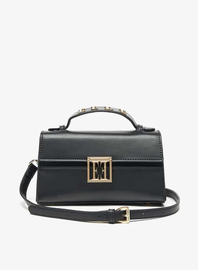 ايل Women Solid Crossbody Bag with Button Closure and Adjustable Strap