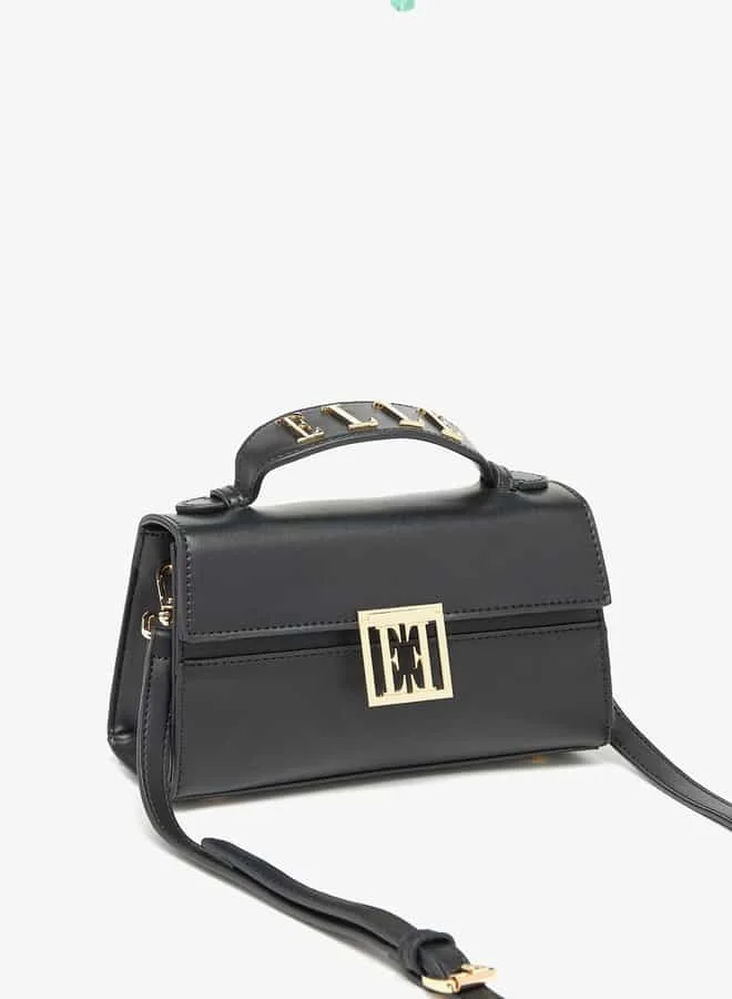ايل Women Solid Crossbody Bag with Button Closure and Adjustable Strap