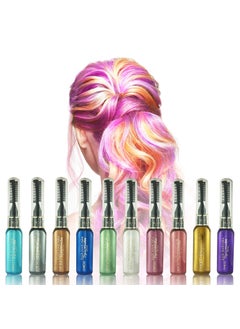 Adofect Adofect 10 Colors Temporary Hair Mascara Instantly Hair Color Dye Great Gift for Girls Women Temporary Hair Color Chalk 