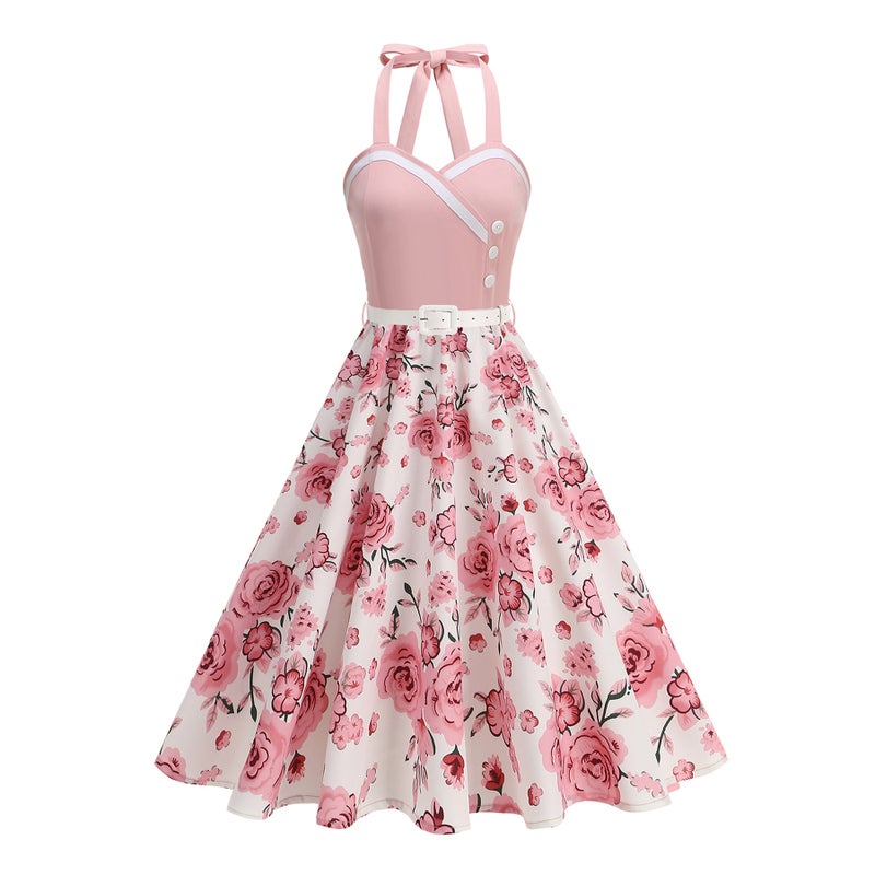 Women's Retro Polka Dot A-Line Dress - Image 3