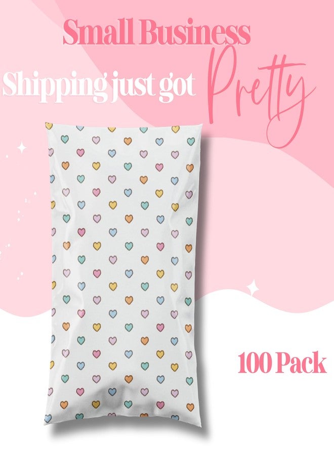 Pretty Package Store 10x13 Designer Poly Mailer 100 Pack Heavy Duty Waterproof Self Seal Shipping Bags for Small Business Large Mailing Envelopes Bulk Tear Resistant Packaging Preppy Hearts - Image 4