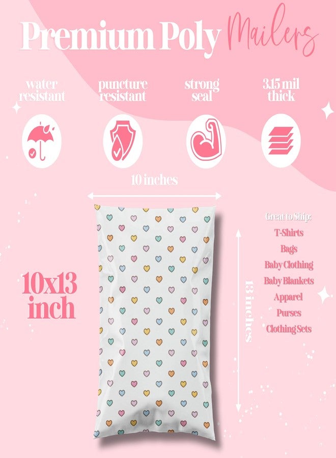 Pretty Package Store 10x13 Designer Poly Mailer 100 Pack Heavy Duty Waterproof Self Seal Shipping Bags for Small Business Large Mailing Envelopes Bulk Tear Resistant Packaging Preppy Hearts - Image 3