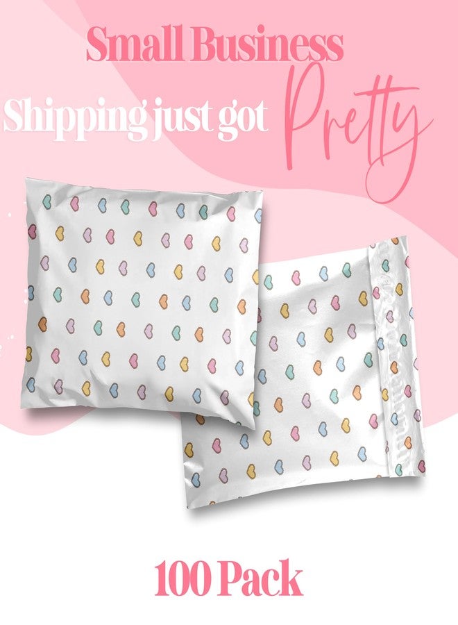 Pretty Package Store 10x13 Designer Poly Mailer 100 Pack Heavy Duty Waterproof Self Seal Shipping Bags for Small Business Large Mailing Envelopes Bulk Tear Resistant Packaging Preppy Hearts - Image 2