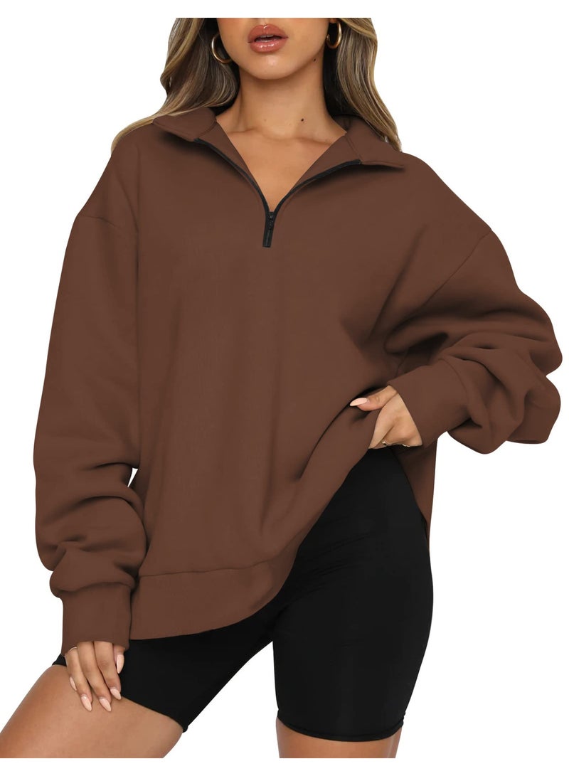 NIBEMINENT Women Sweatshirts Turn Down Collar Zipper Pullovers Long Sleeve Spliced Thick Warm Sweatshirt Outwear Autumn Winter - Image 1