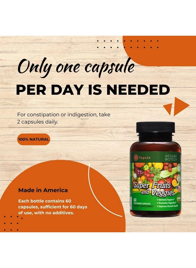 aegabe Super Fruits and Veggies Supplement,36 Fresh Veggies & Fruits,Balance of Nature Daily Nutritional Supplement for Digestive Health & Constipation Relief,60-Day Supply,Made in USA - Image 4