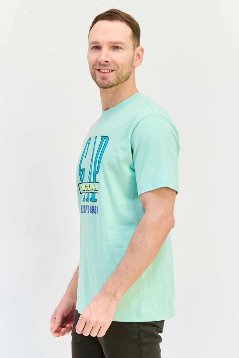 GAP Men Crew Neck Brand Logo Short Sleeves T-Shirt, Mint Green - Image 2