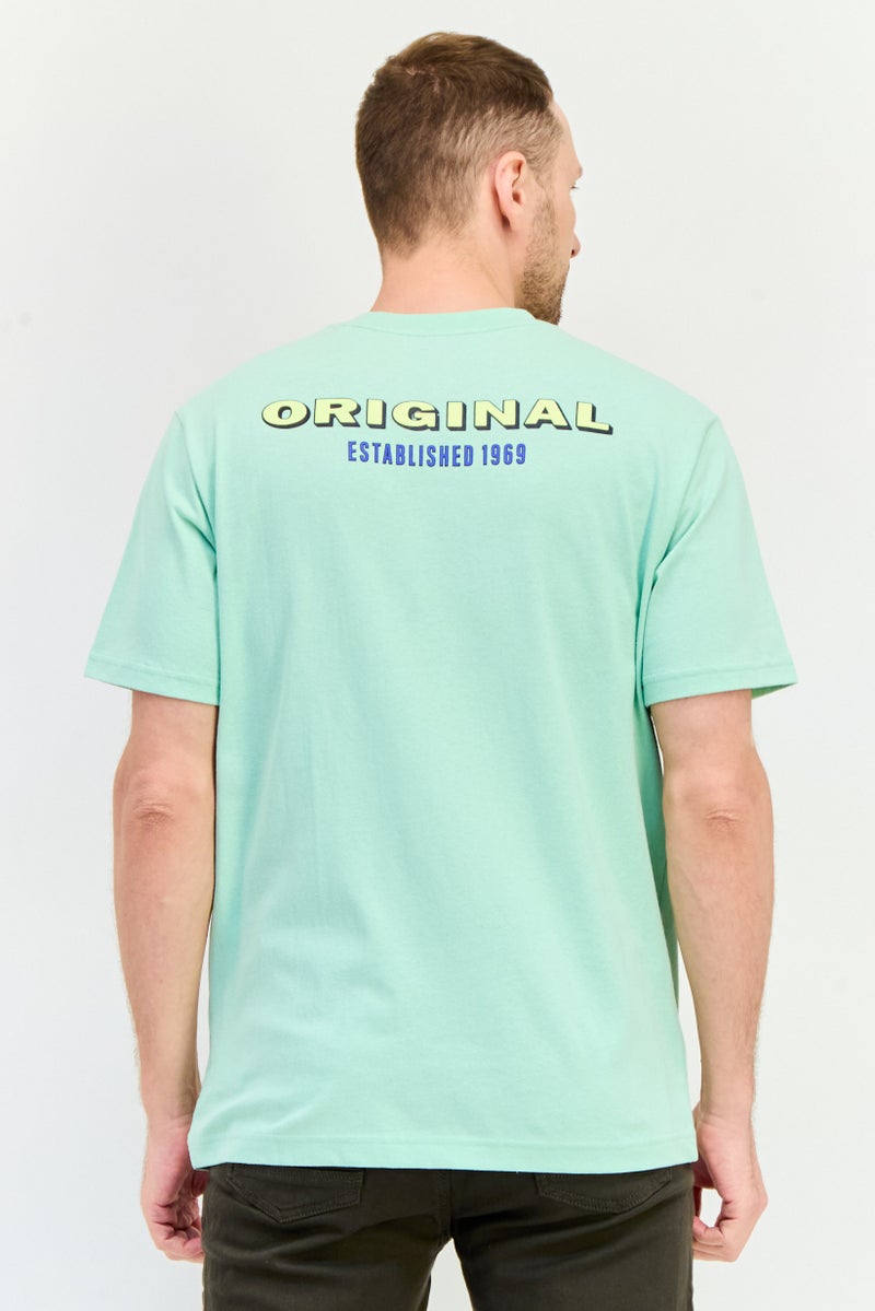 GAP Men Crew Neck Brand Logo Short Sleeves T-Shirt, Mint Green - Image 3