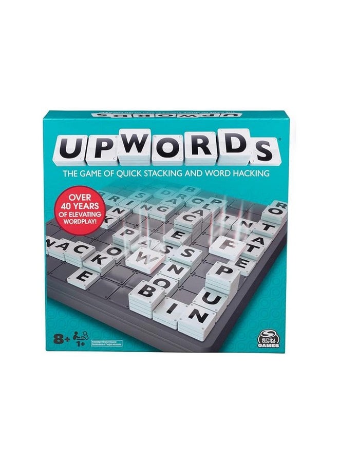 سبن ماستر Funskool Spin Master Upwords، ألعاب عائلية، لعبة إستراتيجية، لعبة كلمات مع بلاط حروف قابل للتكديس، ألعاب لوحية إستراتيجية، Get into Funzone، للأعمار من 8 سنوات فأكثر، متعدد الألوان  - Image 1