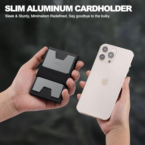 SEMORID Slim Aluminum Card Holder Wallet for Men, Durable Expandable Backplate, RFID Blocking Minimalist Metal Pop Up Wallet, Holds 12+ Cards Plus Cash - Image 4
