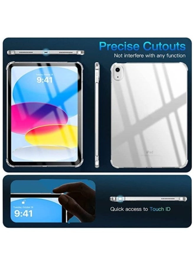 DUSALA Clear iPad Case for iPad 10th Generation Case, iPad Case 10th generation 2022, Slim & Light Weight TPU Protective Cover with Raised Edge and Transparent Back - Image 5
