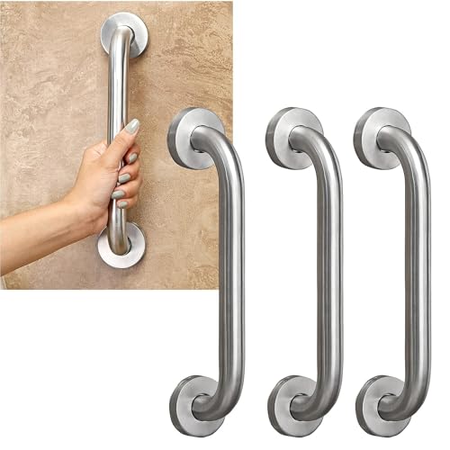 FORTUNE Stainless Steel Grab Bar for Bathroom & Bathtub Wall Mounted Safety Hand Support Rail Matt Finish - Balance Handle - Towel Bar - (12 Inch, Pack of 4) - Image 1