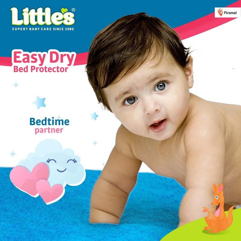 Little's Easy Dry Bed Protector I Quick Absorption I Waterproof I Stain Proof I Soothing Sleep I Soft I Durable I Machine Washable (2, Blue, Large) - Image 2