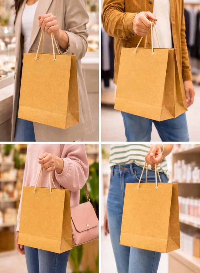 KOSY Brown Paper Bags Small Size 8x9x3 Inch Pack of 10 Kraft Paper Carry Bags with Strong Rope Handles Eco Friendly Gift Bags for Shopping Parties Return Gifts Jewelry Boutiques Retail Packaging - Image 5