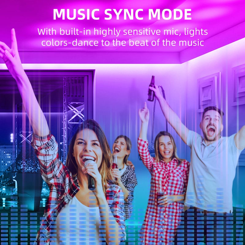 RGBZONE Bluetooth RGB LED Controller, 4-PIN Smart Music LED Strip Lights Controller, 40-Keys IR Remote Control for 5V/12V/24V SMD 5050 3528 RGB LED Strip Lights - Image 5