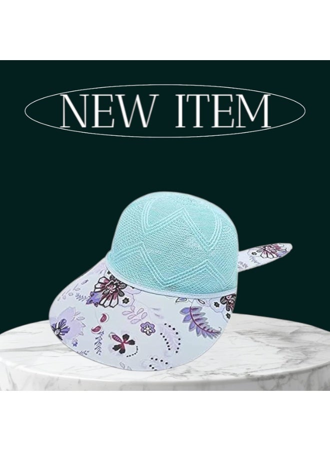 Girls' Light Blue Mesh Cap with Floral  Print – Breathable Summer Hat with Cute  Sunny Adventures-design may vary - Image 4