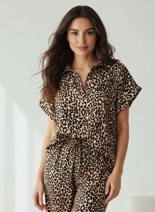 Aadaraya  Pyjama Set Top & Wide Leg Bottom for Women | Best Price UAE