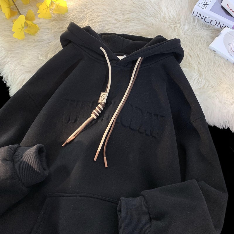 Heavyweight Hoodie 500g Fleece Mens Winter Coat 3111 brown [thin]] - Image 5