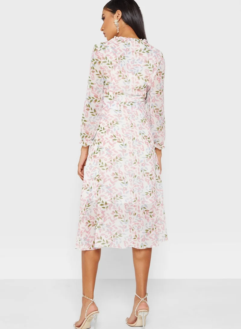 Khizana Floral Tie Front Dress