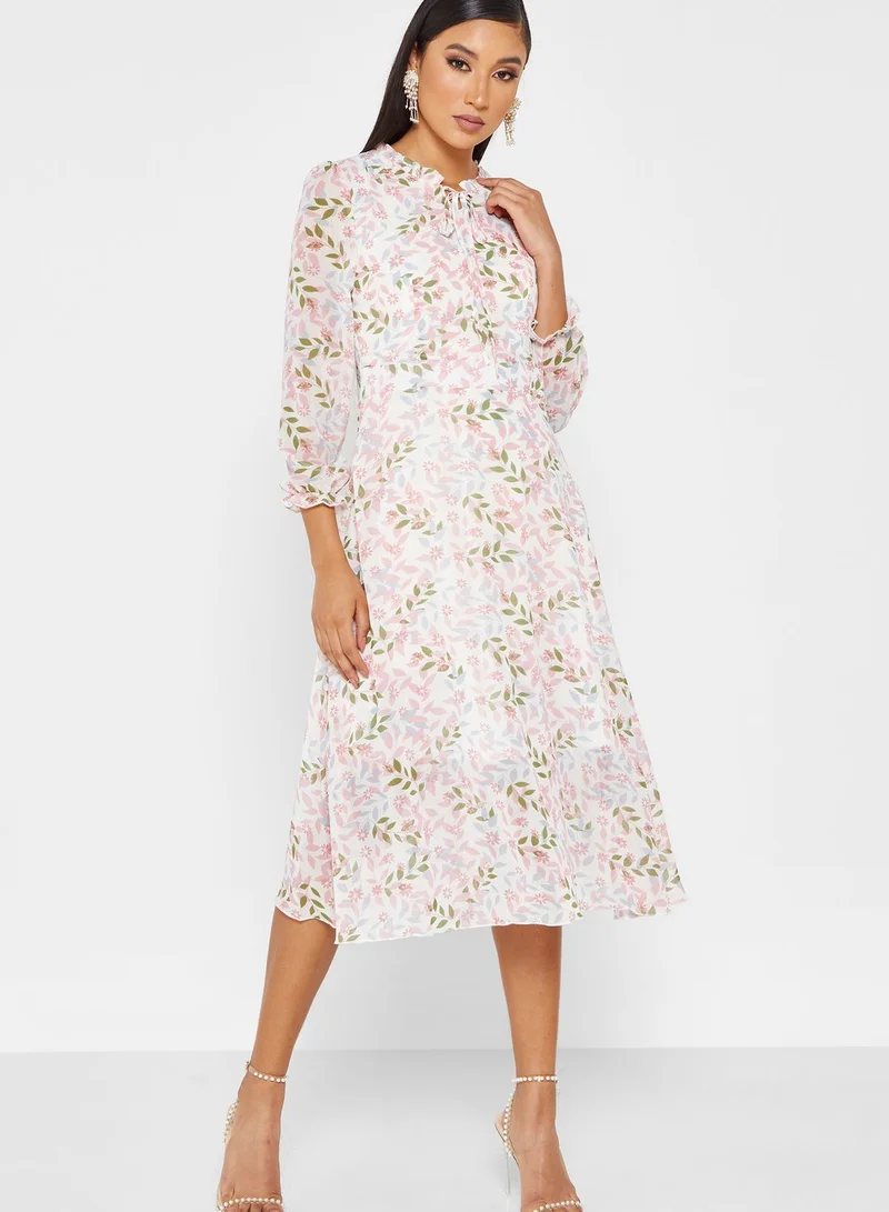 Khizana Floral Tie Front Dress