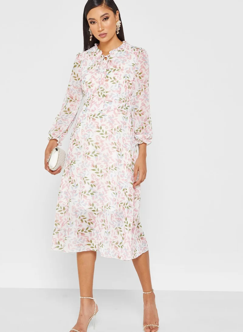 Khizana Floral Tie Front Dress