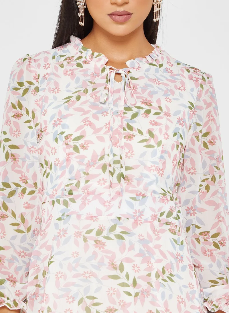 Khizana Floral Tie Front Dress