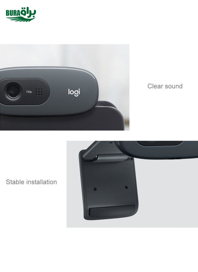 Logitech C270 HD Web Camera Meets Every Need for HD 720p Video Calls(Black)