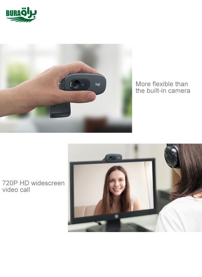 Logitech C270 HD Web Camera Meets Every Need for HD 720p Video Calls(Black)