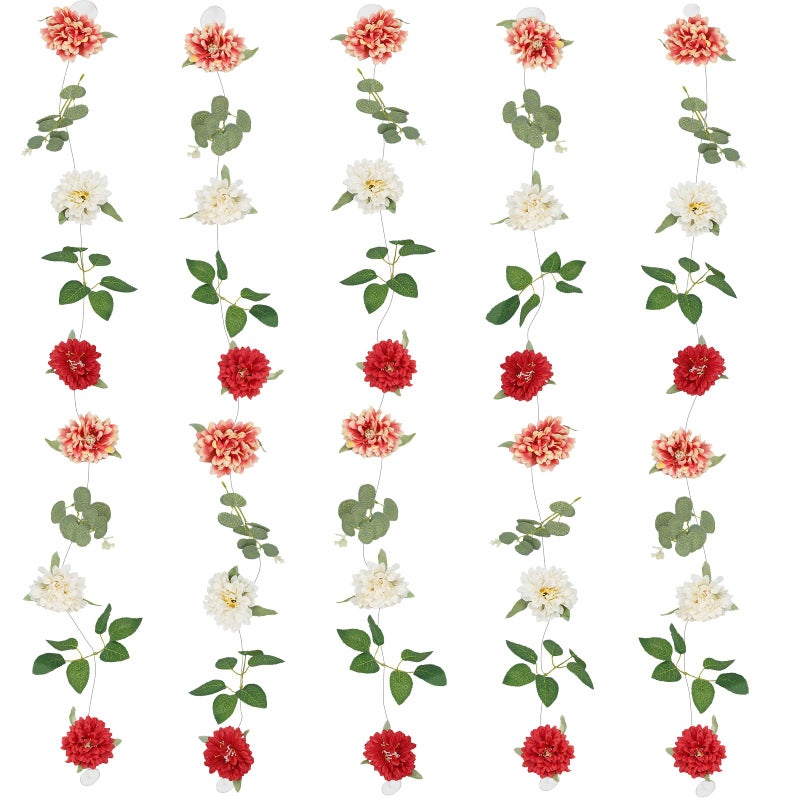 CITYES 5 Pcs Flower Garland for Backdrop Artificial Hanging Wildflower Garland Floral Vines 29.5 ft Faux Silk Flowers Vines Decorations for Home Garden Spring Summer Wedding Party Arch Wall Fall Decor - Image 1