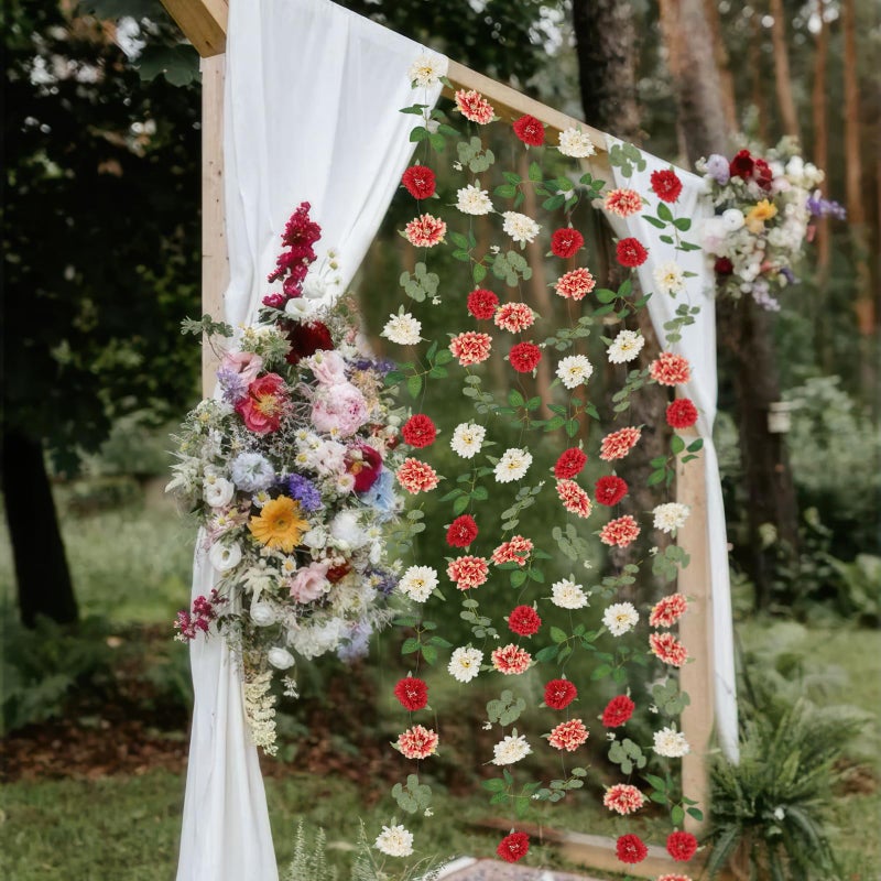 CITYES 5 Pcs Flower Garland for Backdrop Artificial Hanging Wildflower Garland Floral Vines 29.5 ft Faux Silk Flowers Vines Decorations for Home Garden Spring Summer Wedding Party Arch Wall Fall Decor - Image 4