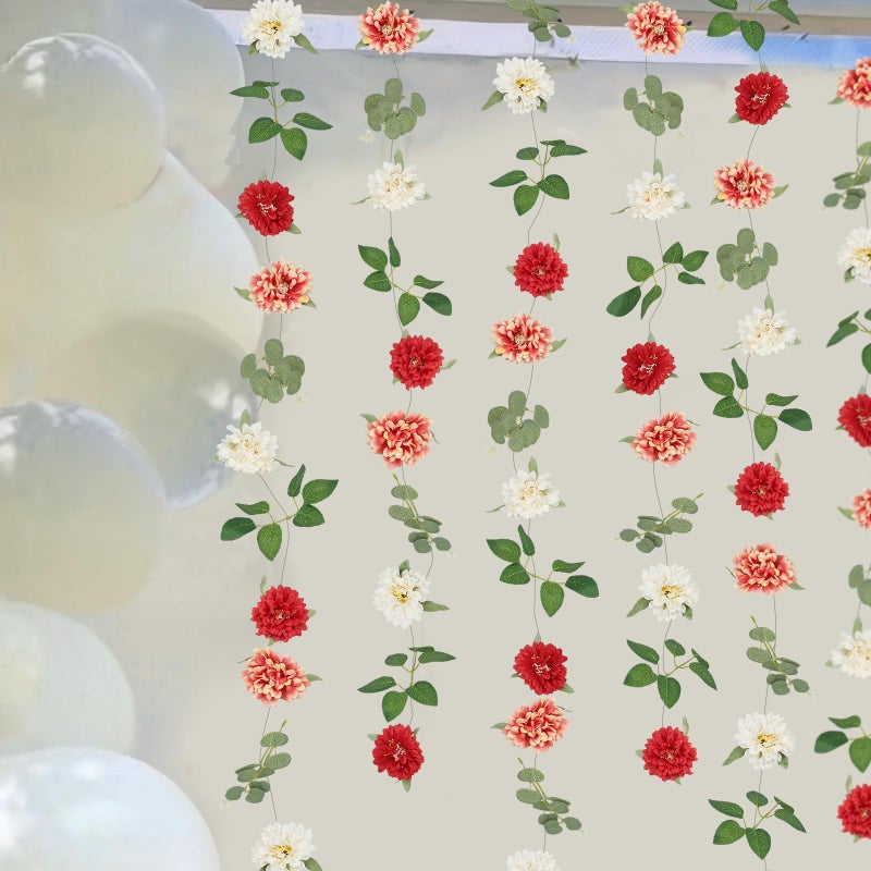 CITYES 5 Pcs Flower Garland for Backdrop Artificial Hanging Wildflower Garland Floral Vines 29.5 ft Faux Silk Flowers Vines Decorations for Home Garden Spring Summer Wedding Party Arch Wall Fall Decor - Image 3