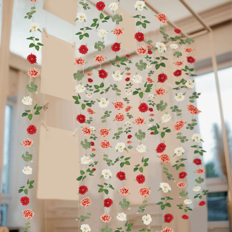 CITYES 5 Pcs Flower Garland for Backdrop Artificial Hanging Wildflower Garland Floral Vines 29.5 ft Faux Silk Flowers Vines Decorations for Home Garden Spring Summer Wedding Party Arch Wall Fall Decor - Image 5