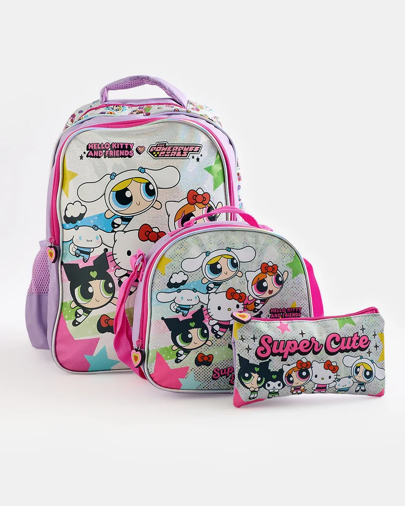 REDTAG 3 In 1 Value Backpack Hello Kitty and Power Puff Girls (16 Inch)