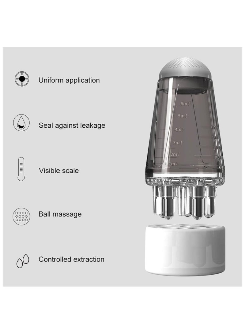 آيسيلي مشط توزيع فروة الرأس، مشط سائل محمول، مشط توزيع زيت فروة الرأس، مدلك فروة الرأس لنمو الشعر، مشط توزيع مصل الشعر مناسب للسوائل المختلفة للمنزل والسفر - Image 2