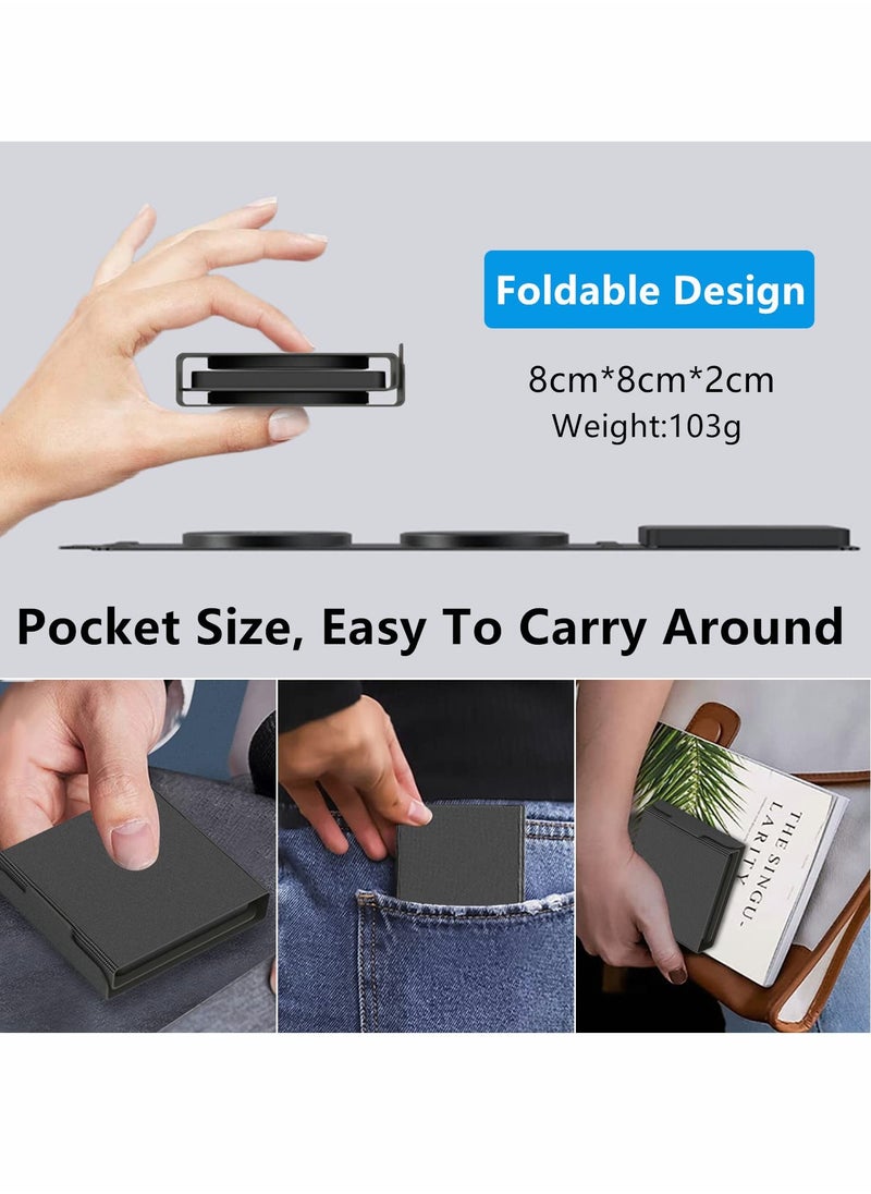 KASTWAVE Fast Wireless Charger 15W, 3 in 1 Foldable Travel Magnetic Wireless Charger, Wireless Charging Pad Compatible with Mag-Safe Charger for iPhone 14/13/12, for Samsung Galaxy, for Apple Watch  - Image 2