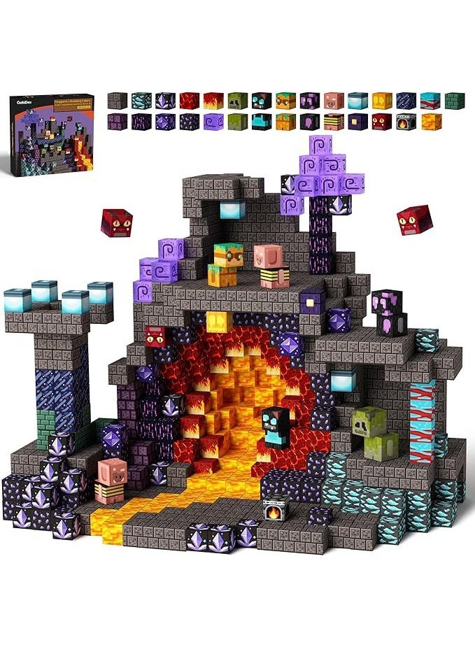 NIBEMINENT Magnetic Blocks |100PCS Magnetic Building Cube Game, Constructions Toys for Boys & Girls Age 3+Years, STEM Montessori Stacking Toy, Sensory Tiles Building Birthday for Toddlers - Image 1