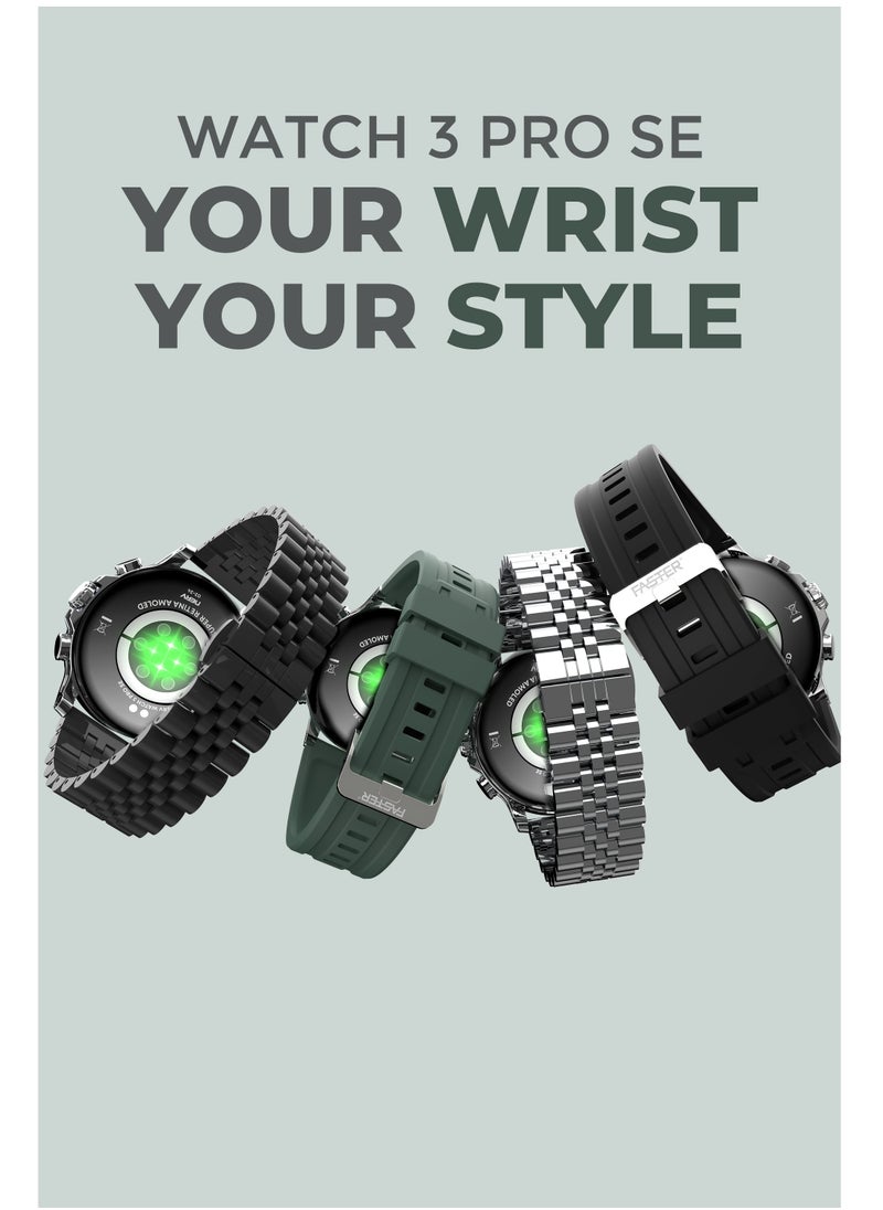 Faster - Smart Watch 3 Pro SE – 1.6" Super Retina Always-On Display, Bluetooth Calling, Fitness Tracker, Sports Modes, Heart Rate & Sleep Monitoring, IP68 Waterproof, 250mAh Battery, Android & iOS Compatible - Image 1