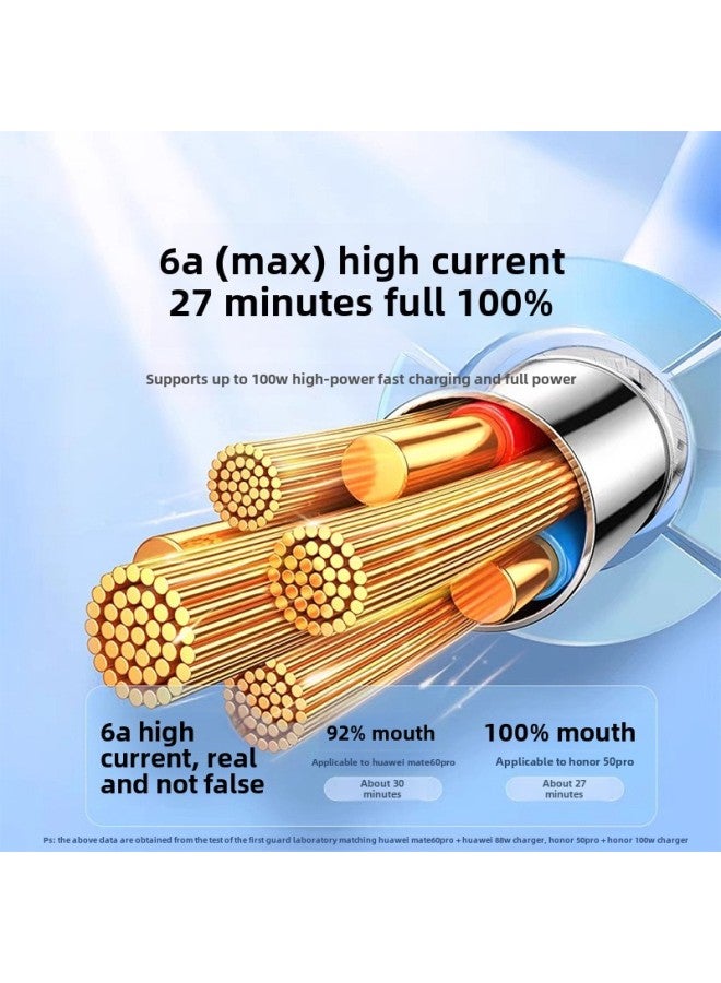 [Shun Feng] 100W Super Fast Charging Typec Data Line 6A/5a Applicable To Huawei Xiaomi Vivo Android-Color:[special Offer Buy One Get One Free]★Cream Powder 1.0m★Upgraded Bold [100w Super Fast Charge]★Guaranteed Compensation For Damage  - Image 2