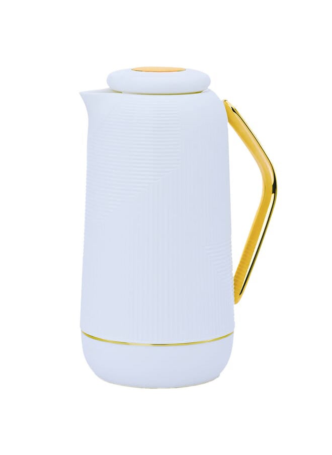 Gloryrawaa White Rawaa Thermos With Gold 1 Liter 