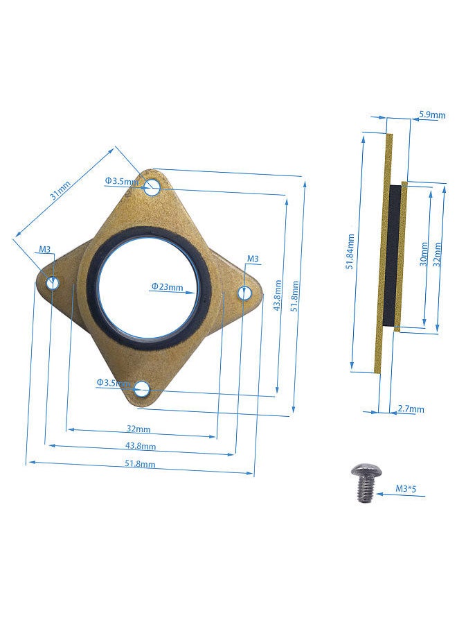 Generic - 4pcs Brass & Rubber Stepper Motor Vibration Damper Shock Absorber Pad with M3 Screws Compatible with NEMA 17 Stepper Motor Replacement for Creality CR-10/CR-10S/CR-10 V2/3/3 Pro 3D Printer - Image 1