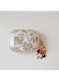 Suitable For AirPods 4 Headset Protective Cover Cartoon Shell Pattern For Apple1/2/3 Generation Pro2 Bluetooth Pendant Bracelet-Color:Shell Pattern + Cartoon Pendant-Minnie-Model:AirPods Pro (protective Sleeve)