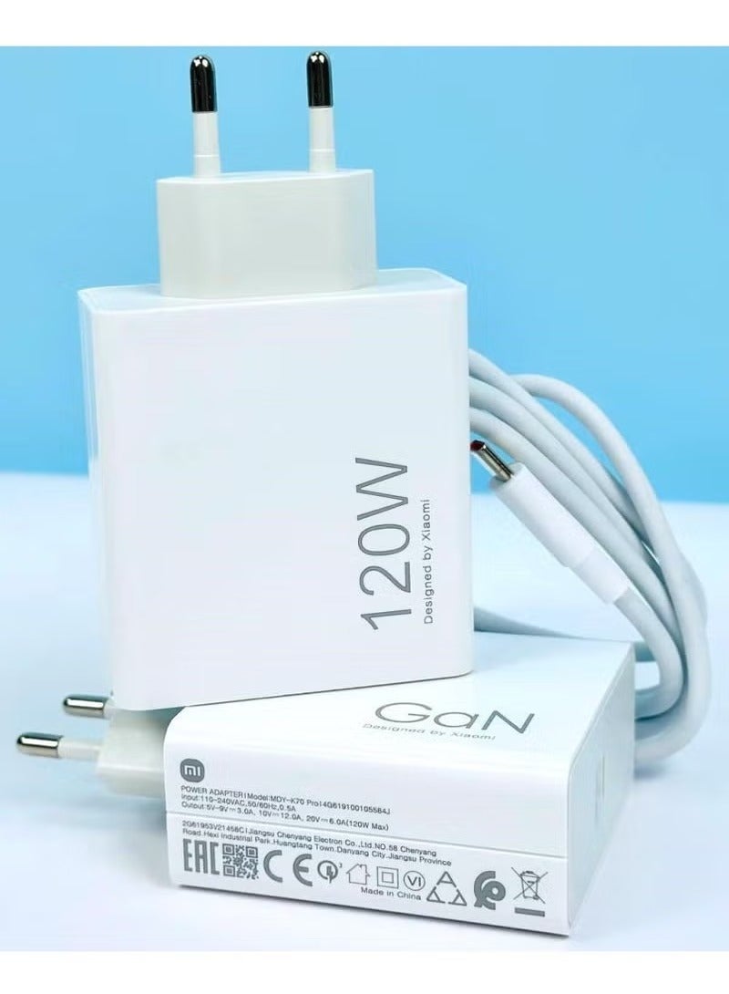 TIGER Xiaomi 120W GaN USB-C Fast Charger with Type-C Cable – Ultra-Fast Charging Adapter for Xiaomi 12, 12T, 13, 13 Pro, 11T, Poco F3, F4, X4 GT & More – Compact GaN Power Delivery Charger with Overheat Protection & High-Speed USB-C Charging for Phones, Tablets, and Laptops - Image 3
