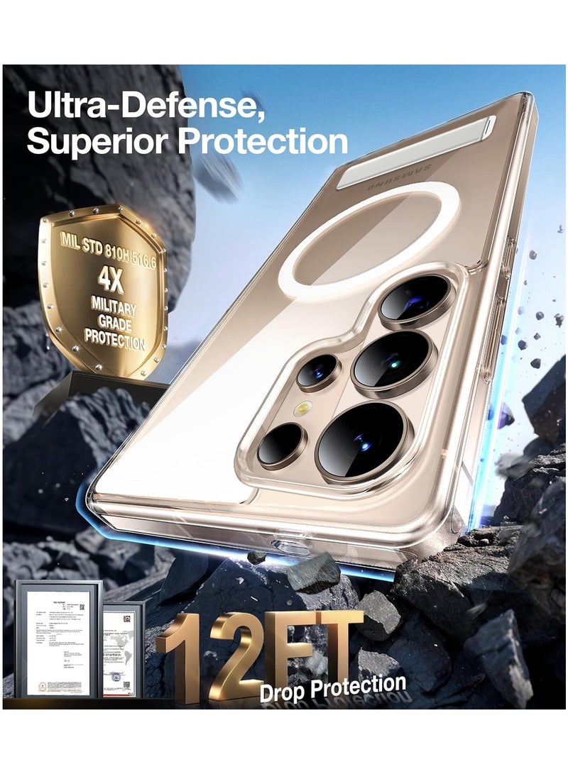 أداندو جراب مغناطيسي لهاتف سامسونج جالاكسي إس 26 ألترا، غطاء مغناطيسي قوي وشفاف مع حامل، وضعان قابلان للتعديل متوافقان مع ماج سيف، غطاء صلب مقاوم للصدمات لهاتف إس 26 ألترا (شفاف) - Image 5