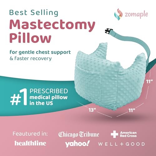Zomaple Post Mastectomy Pillow, Aqua – Gentle Breast Protection for Car Rides & Sleep – Reduces Underarm Pressure, Cushions Everyday Bumps, Helps You Relax – Lumpectomy & Mastectomy Recovery Support - Image 2
