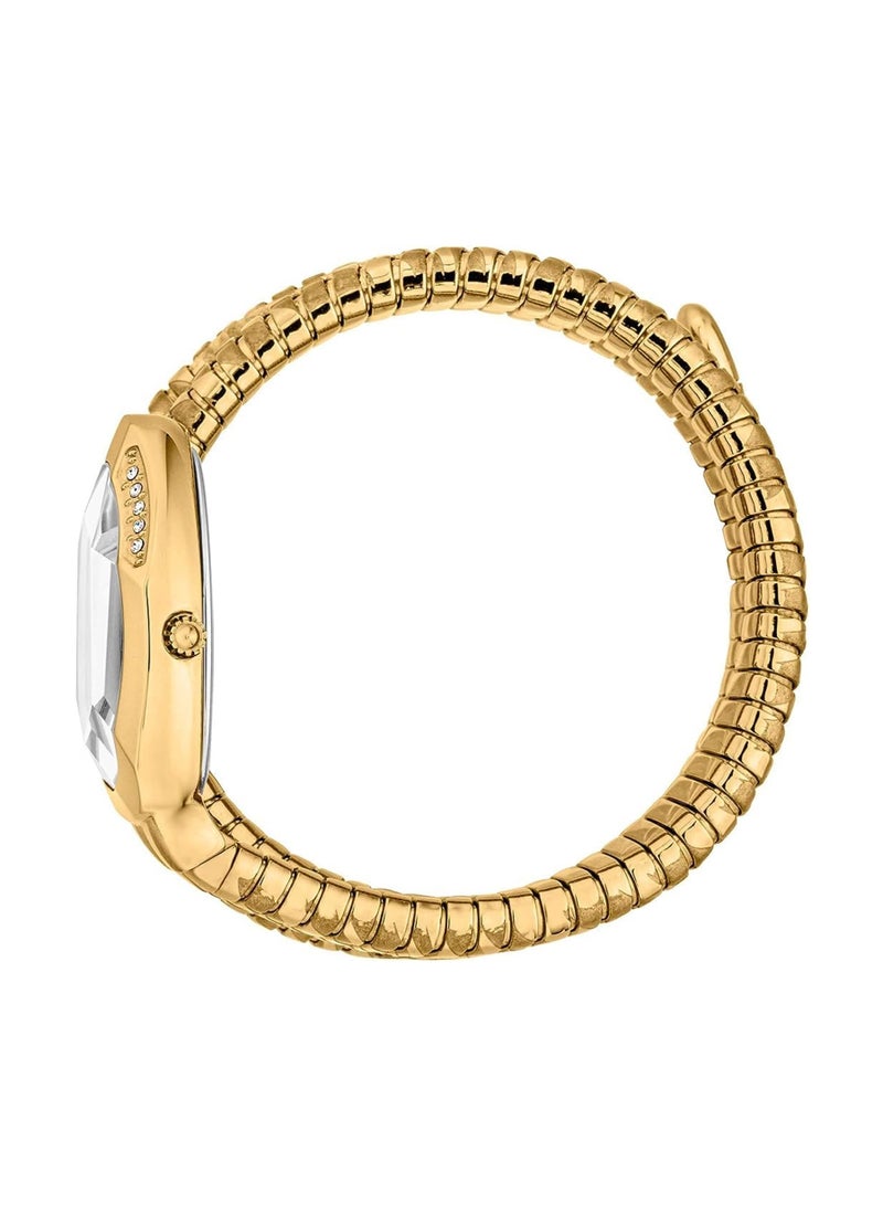 Just Cavalli ساعة يد أنالوج ذهبية من الفولاذ المقاوم للصدأ مع شعار سيربنت للنساء JC1L226M0025 - Image 2